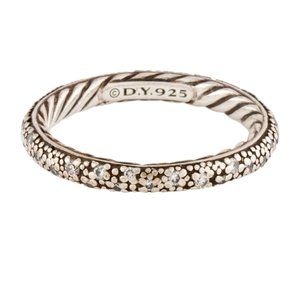 DAVID YURMAN STERLING SILVER 925 DIAMOND .035 CTW  PAVE BAND RING